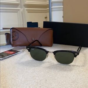 Ray Ban Clubmaster Black & Grey Sunglasses